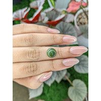 3.25 Ct. Green Cabochon Jade from Burma (Myanmar) Life Style