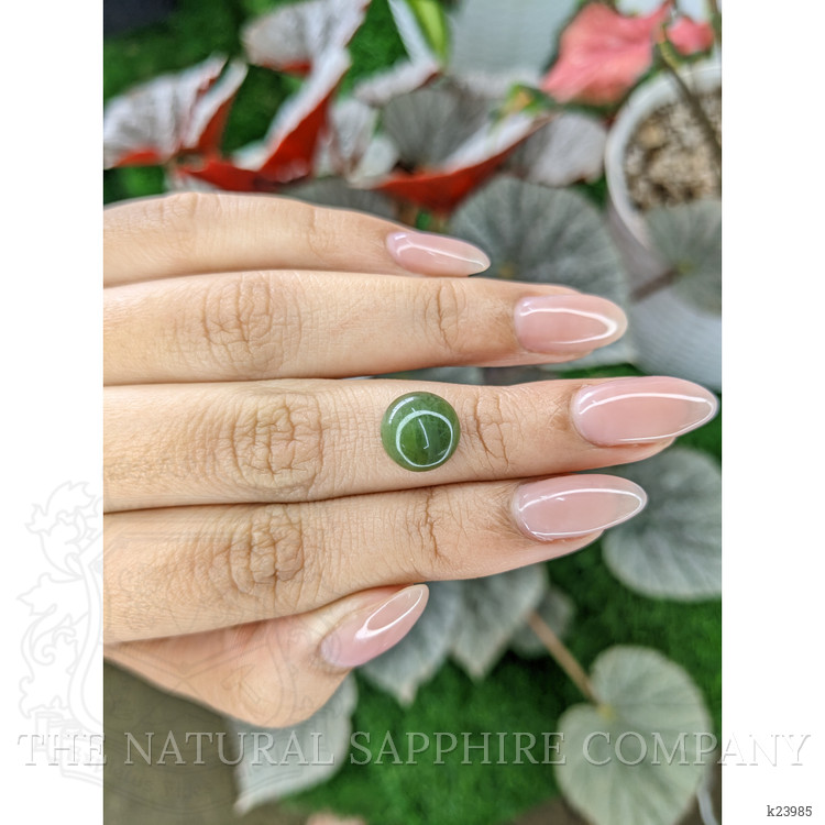3.25 Ct. Green Cabochon Jade from Burma (Myanmar)