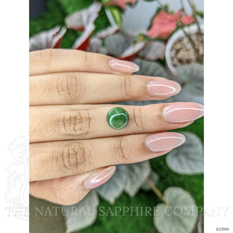 3.10 Ct. Green Cabochon Jade from Burma (Myanmar)
