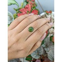 3.13 Ct. Yellowish Green Cabochon Jade from Burma (Myanmar) Life Style
