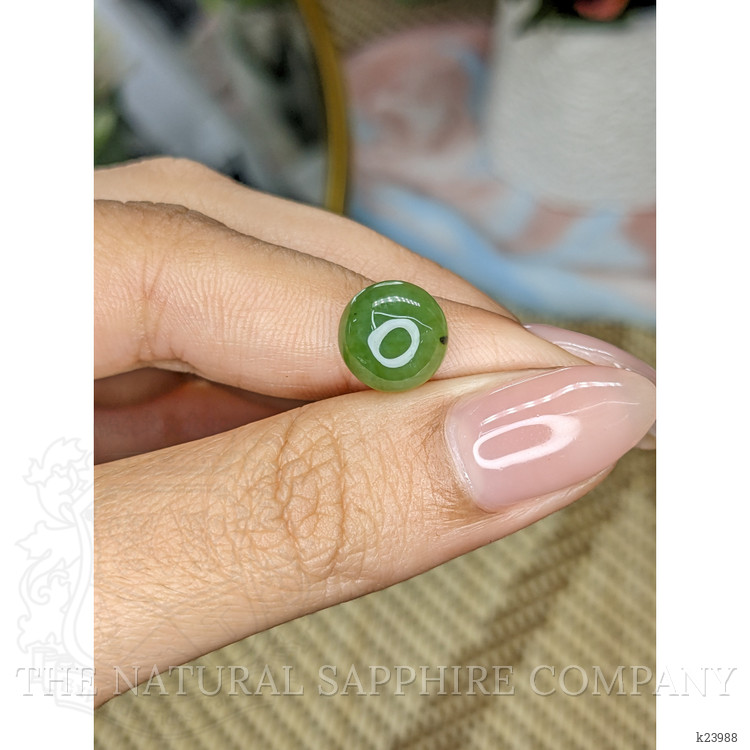 3.51 Ct. Green Cabochon Jade from Burma (Myanmar)