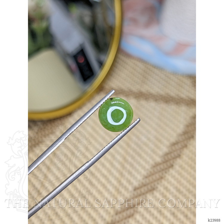 3.51 Ct. Green Cabochon Jade from Burma (Myanmar)