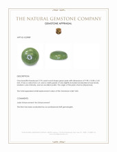 2.95 Ct. Green Cabochon Jade from Burma (Myanmar) Appraisal