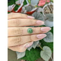 2.95 Ct. Green Cabochon Jade from Burma (Myanmar) Life Style