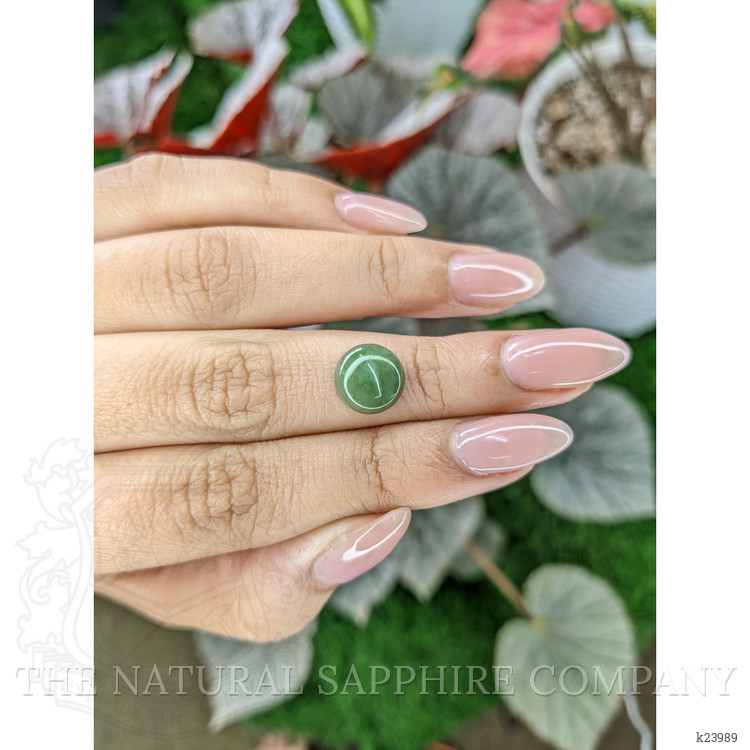 2.95 Ct. Green Cabochon Jade from Burma (Myanmar)