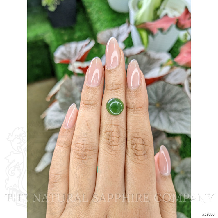 3.10 Ct. Green Cabochon Jade from Burma (Myanmar)