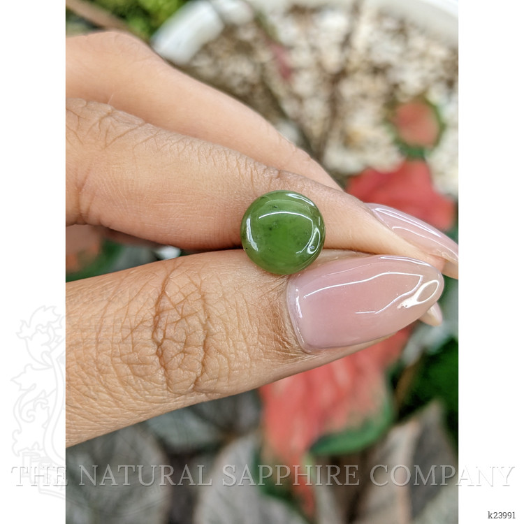 2.87 Ct. Green Cabochon Jade from Burma (Myanmar)