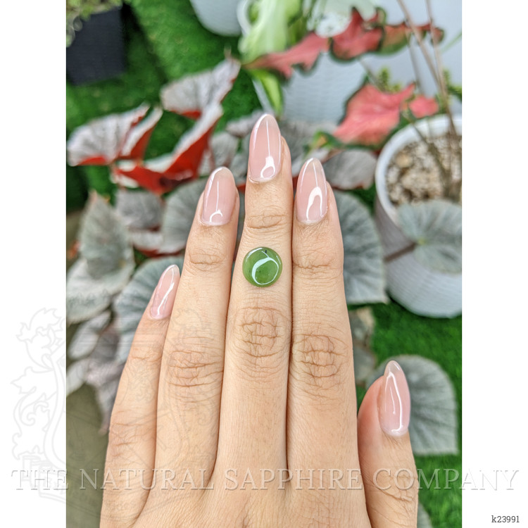 2.87 Ct. Green Cabochon Jade from Burma (Myanmar)