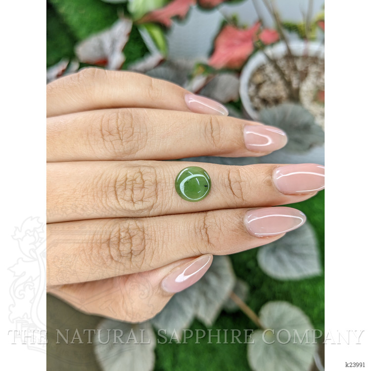 2.87 Ct. Green Cabochon Jade from Burma (Myanmar)