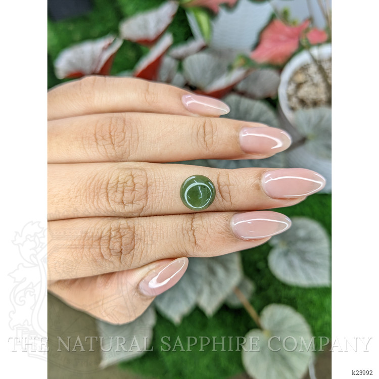 3.30 Ct. Green Cabochon Jade from Burma (Myanmar)