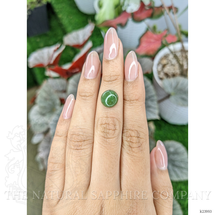 3.23 Ct. Green Cabochon Jade from Burma (Myanmar)