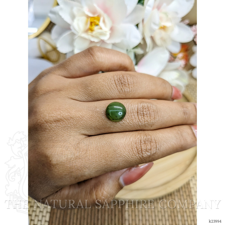 3.53 Ct. Green Cabochon Jade from Burma (Myanmar)