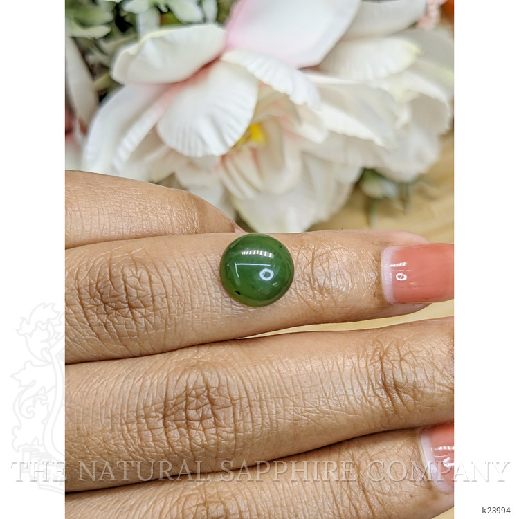 3.53 Ct. Green Cabochon Jade from Burma (Myanmar)