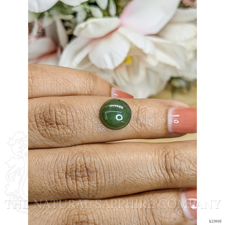3.33 Ct. Green Cabochon Jade from Burma (Myanmar)