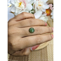 3.33 Ct. Green Cabochon Jade from Burma (Myanmar) Life Style