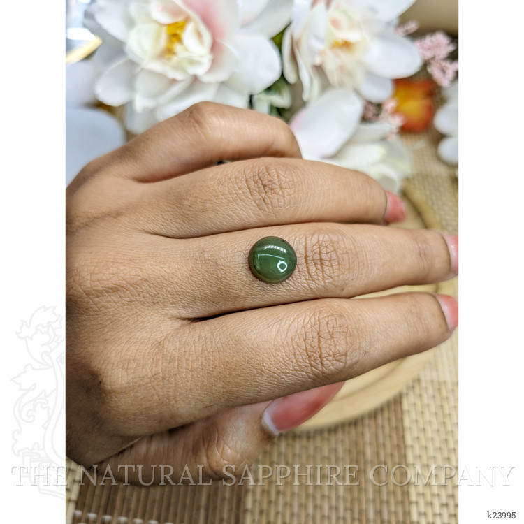 3.33 Ct. Green Cabochon Jade from Burma (Myanmar)