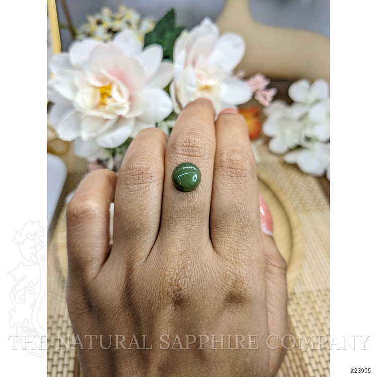 3.33 Ct. Green Cabochon Jade from Burma (Myanmar)