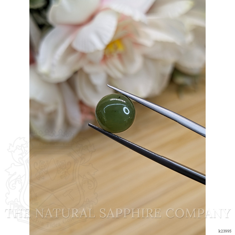 3.33 Ct. Green Cabochon Jade from Burma (Myanmar)