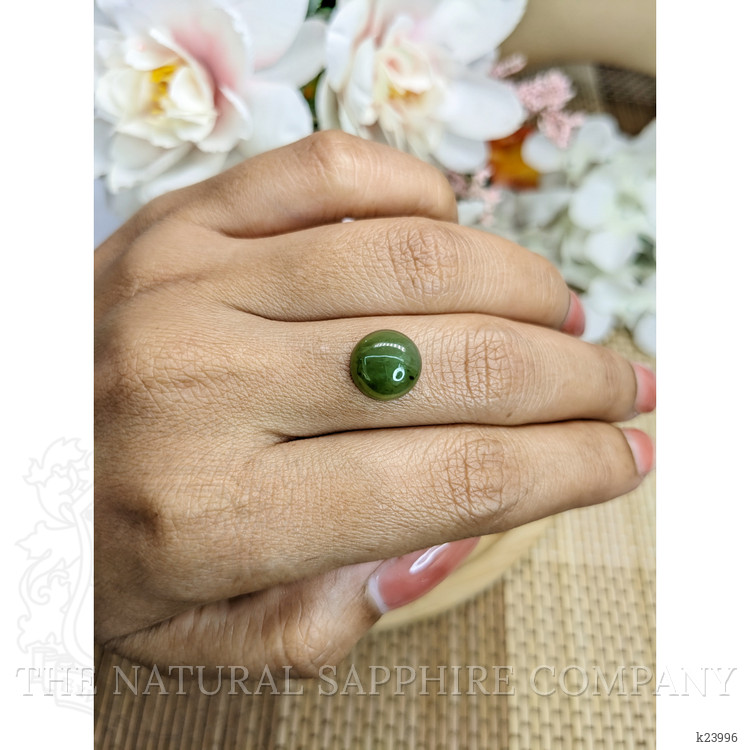 3.78 Ct. Green Cabochon Jade from Burma (Myanmar)