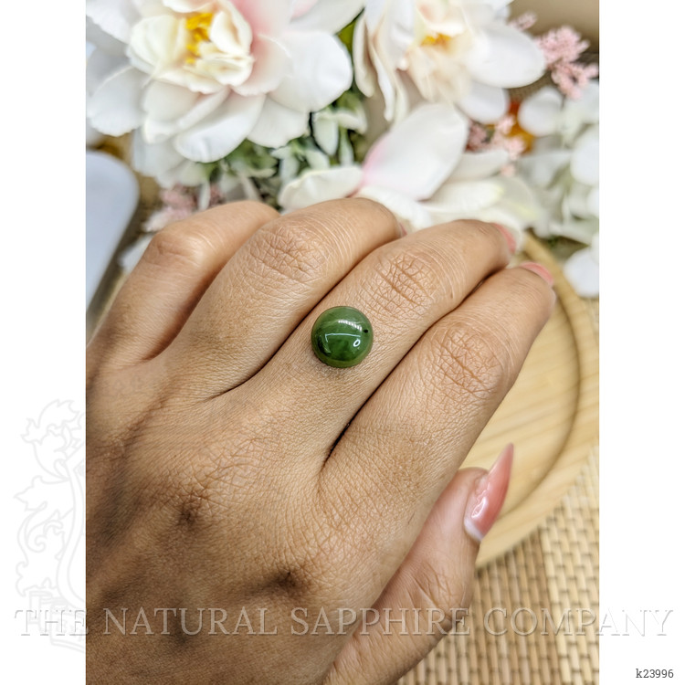 3.78 Ct. Green Cabochon Jade from Burma (Myanmar)