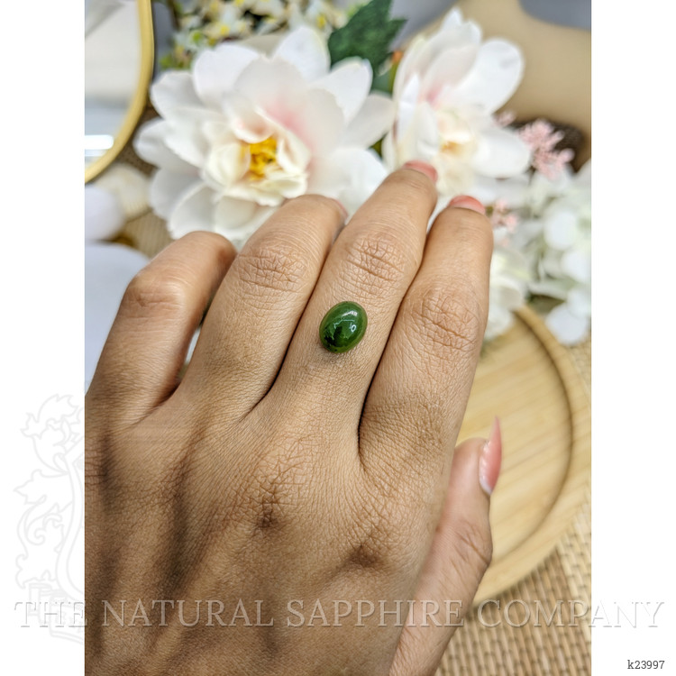 2.75 Ct. Green Cabochon Jade from Burma (Myanmar)