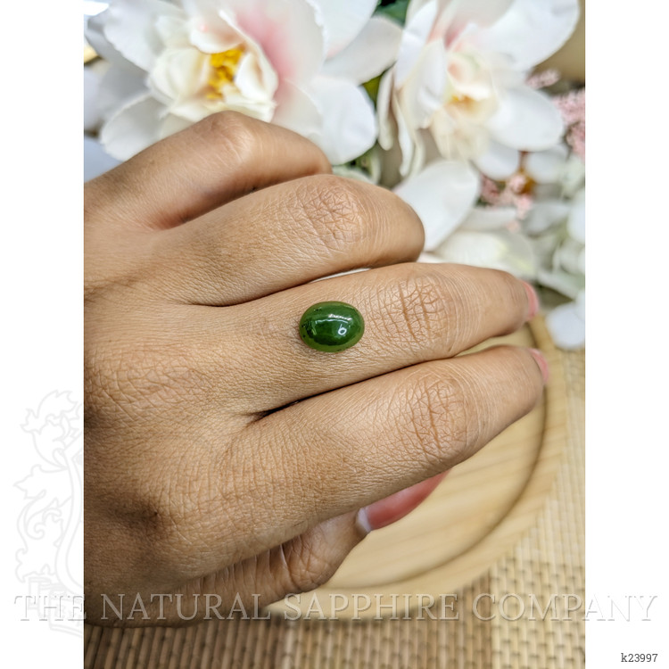 2.75 Ct. Green Cabochon Jade from Burma (Myanmar)