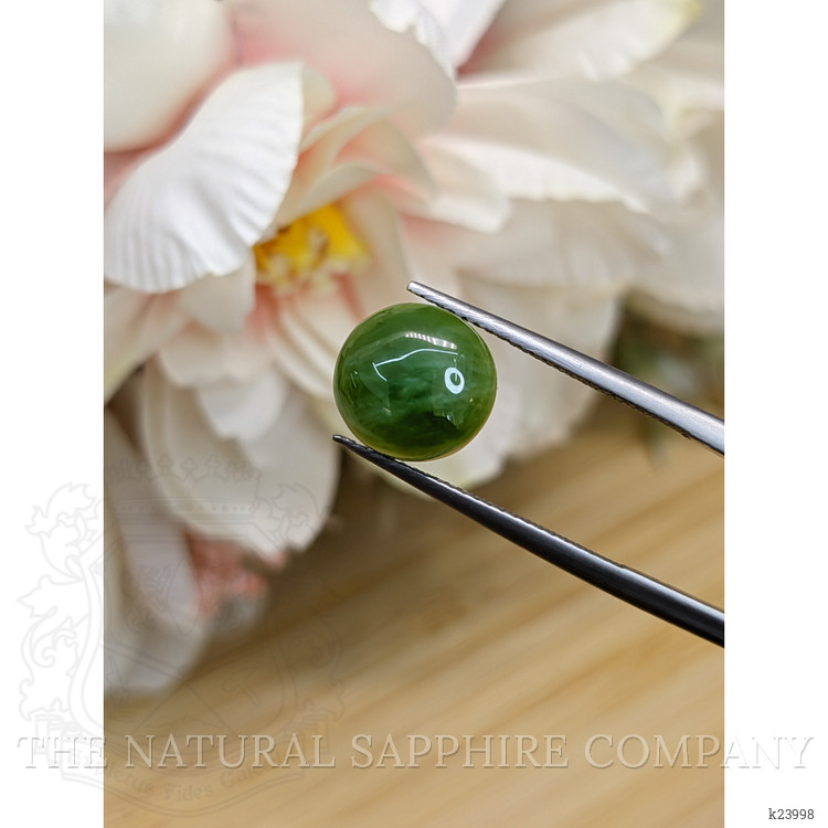 3.31 Ct. Green Cabochon Jade from Burma (Myanmar)