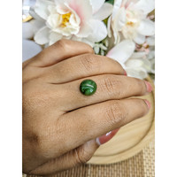 3.31 Ct. Green Cabochon Jade from Burma (Myanmar) Life Style