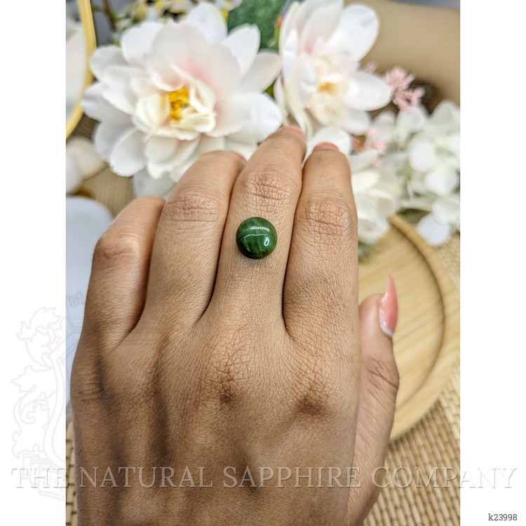 3.31 Ct. Green Cabochon Jade from Burma (Myanmar)