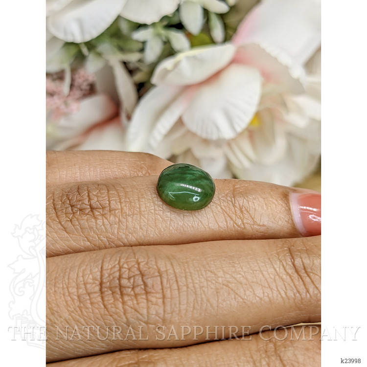 3.31 Ct. Green Cabochon Jade from Burma (Myanmar)