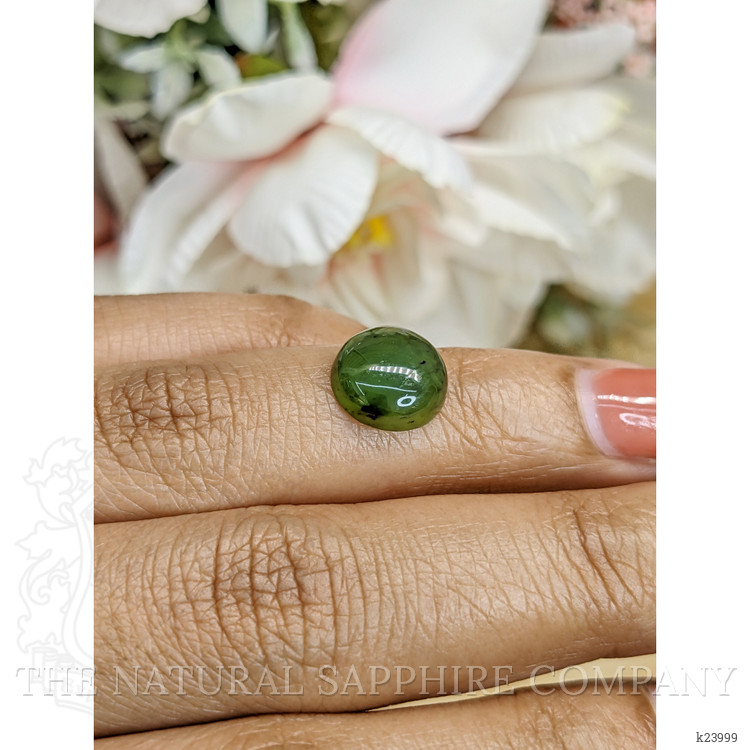 3.27 Ct. Green Cabochon Jade from Burma (Myanmar)