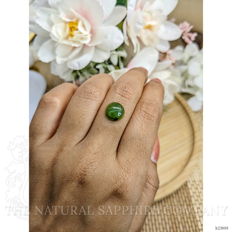 3.27 Ct. Green Cabochon Jade from Burma (Myanmar)
