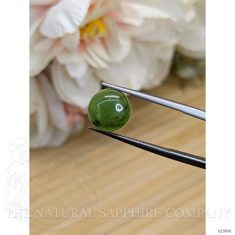 3.27 Ct. Green Cabochon Jade from Burma (Myanmar)