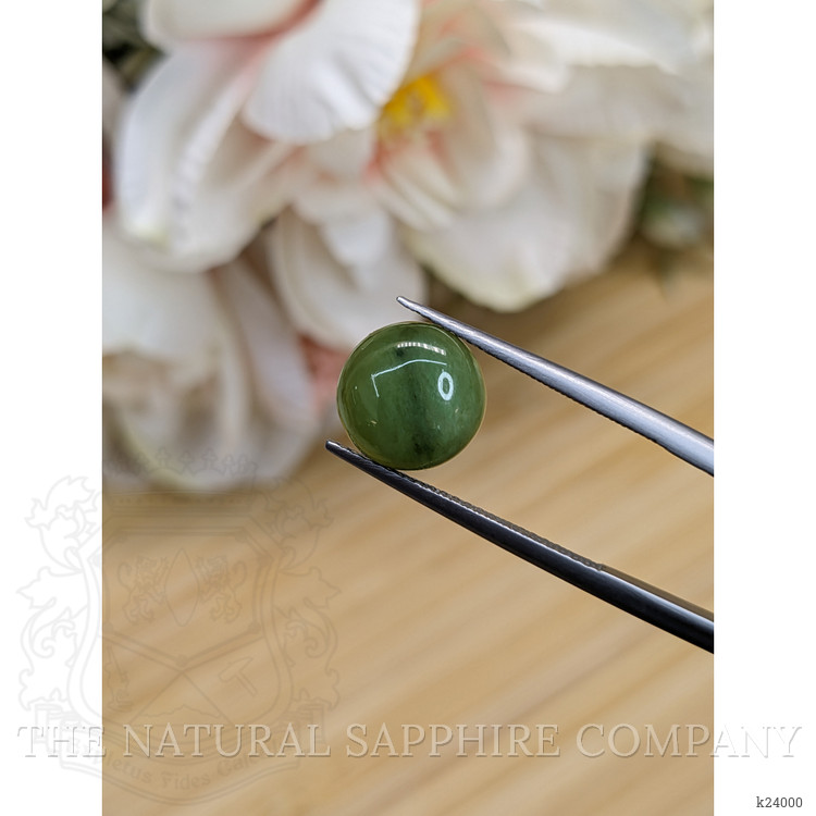2.97 Ct. Green Cabochon Jade from Burma (Myanmar)