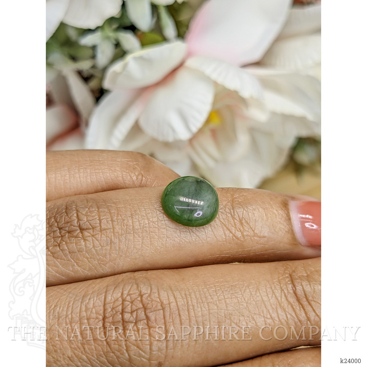 2.97 Ct. Green Cabochon Jade from Burma (Myanmar)