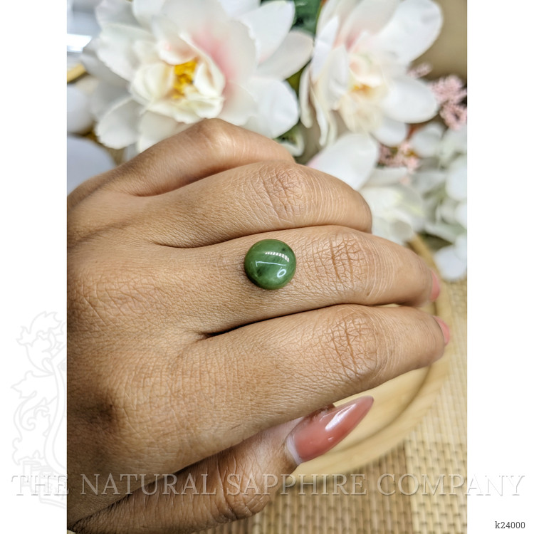 2.97 Ct. Green Cabochon Jade from Burma (Myanmar)
