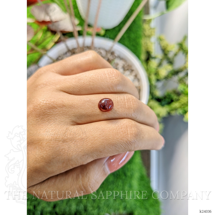 3.86 Ct. Red Cabochon Garnet from Ceylon (Sri Lanka)