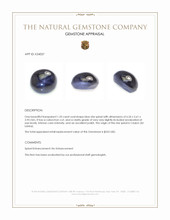 1.33 Ct. Blue Star Spinel from Ceylon (Sri Lanka) Appraisal