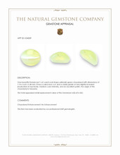 1.65 Ct. Yellowish Green Cabochon Chrysoberyl from Tanzania Appraisal