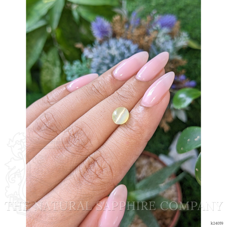 1.65 Ct. Yellowish Green Cabochon Chrysoberyl from Tanzania
