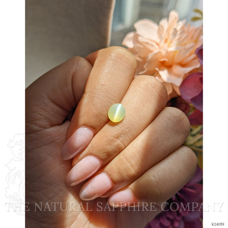 1.65 Ct. Yellowish Green Cabochon Chrysoberyl from Tanzania