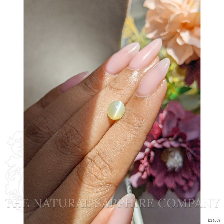 1.65 Ct. Yellowish Green Cabochon Chrysoberyl from Tanzania