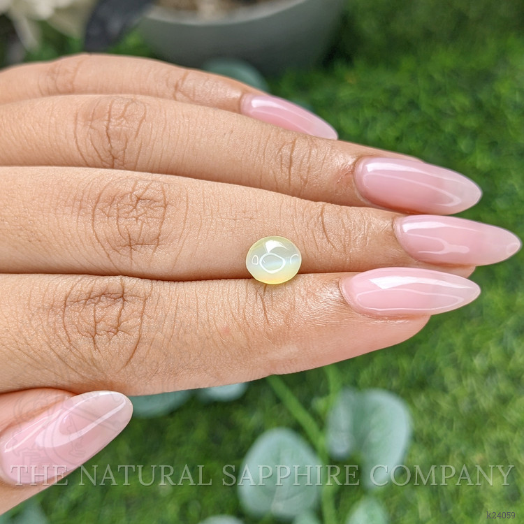 1.65 Ct. Yellowish Green Cabochon Chrysoberyl from Tanzania