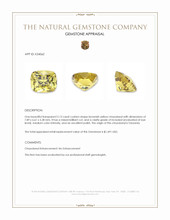 2.13 Ct. Brownish Yellow Chrysoberyl from Tanzania Appraisal