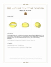 1.63 Ct. Greenish Yellow Cabochon Chrysoberyl from Madagascar Appraisal