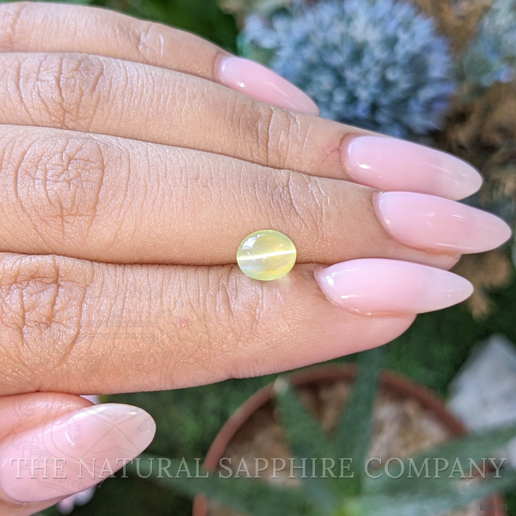1.76 Ct. Yellowish Green Cabochon Chrysoberyl from Tanzania