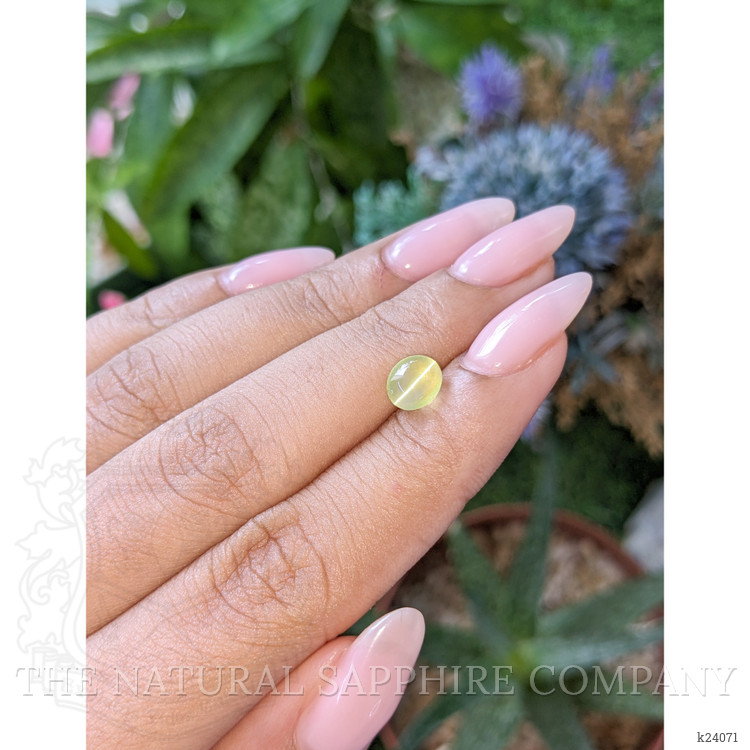 1.76 Ct. Yellowish Green Cabochon Chrysoberyl from Tanzania