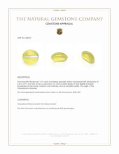 1.31 Ct. Greenish Yellow Cabochon Chrysoberyl from Tanzania Appraisal