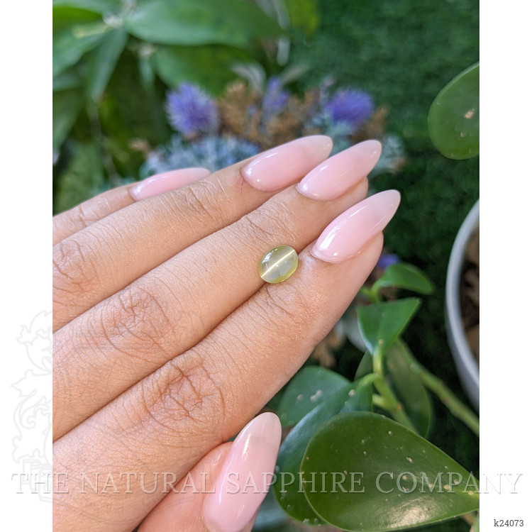 1.53 Ct. Yellowish Green Cabochon Chrysoberyl from Tanzania