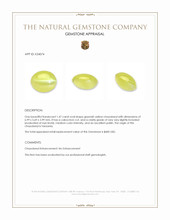 1.47 Ct. Greenish Yellow Cabochon Chrysoberyl from Tanzania Appraisal